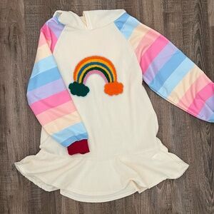 hooded Rainbow Dress (size 5-6)
